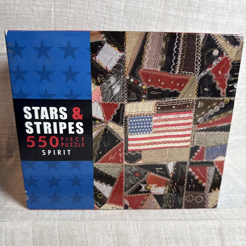 Ceaco Stars and Stripes Spirit 550 Piece Puzzle 2003 Sealed Folk Art Quilt
